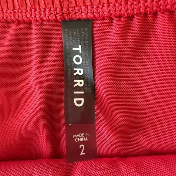 Torrid High Rise Ribbed Lattice Side Swim Bottom - Picture 6 of 8